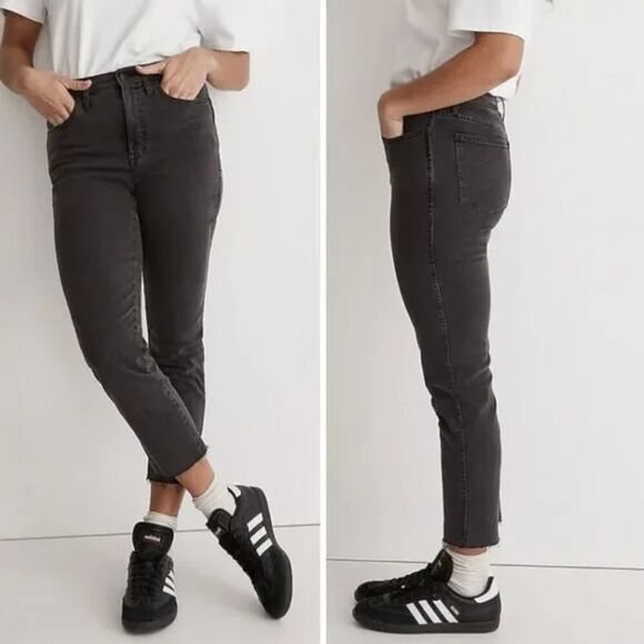 New! Madewell Petite Stovepipe Jeans‎ in Banberry Wash: Raw-Hem, P28 - Picture 16 of 16